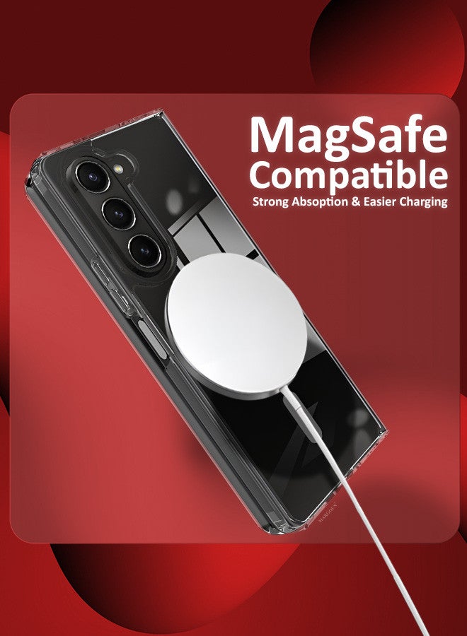MARGOUN [for Samsung Galaxy Z Fold 6] Clear Case Magnetic Compatible with MagSafe Slim Fit Crystal Clear Transparent Skin Cover Anti-Yellowing Anti-Slip Clear  - Image 4
