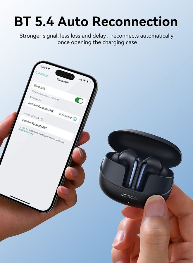 TWS Bluetooth 5.4 Earbuds (Upgraded 2025) – Hi‑Fi Bass (Richer Sound Quality), ANC Active Noise Cancelling (Reduces Background Noise), Dual EQ Modes (Switch Between Deep Bass & Balanced), Dual Mic Calls (Clearer Conversations), 42 hr Playtime, IP54 Waterproof (Sweat & Splash Resistant) For Iphone 16 and Below, Samsung S25 and below and More - Top Quality - Ce Certified White