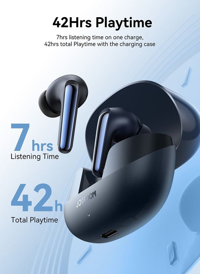 TWS Bluetooth 5.4 Earbuds (Upgraded 2025) – Hi‑Fi Bass (Richer Sound Quality), ANC Active Noise Cancelling (Reduces Background Noise), Dual EQ Modes (Switch Between Deep Bass & Balanced), Dual Mic Calls (Clearer Conversations), 42 hr Playtime, IP54 Waterproof (Sweat & Splash Resistant) For Iphone 16 and Below, Samsung S25 and below and More - Top Quality - Ce Certified White