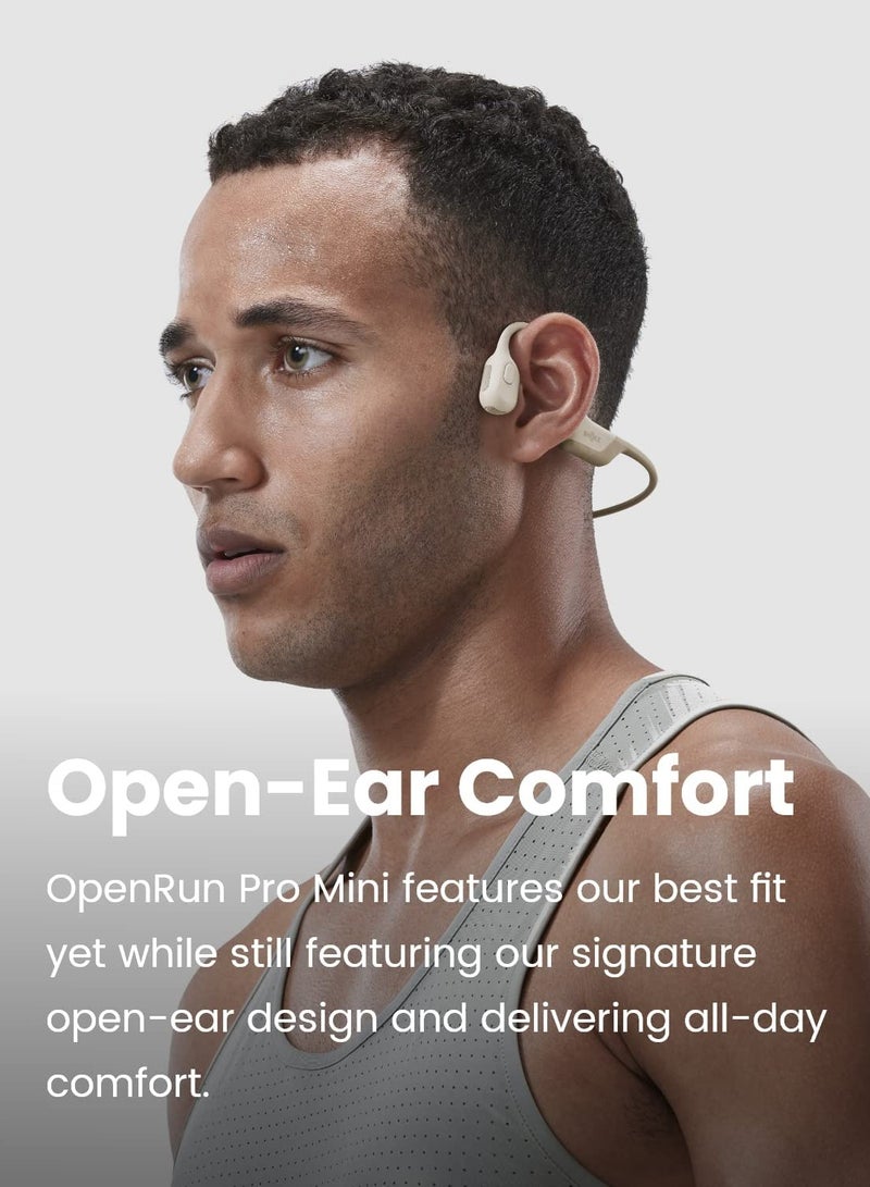 SHOKZ OpenRun Pro Mini - Premium Bone Conduction Open-Ear Bluetooth Sport Headphones Beige  - Image 3