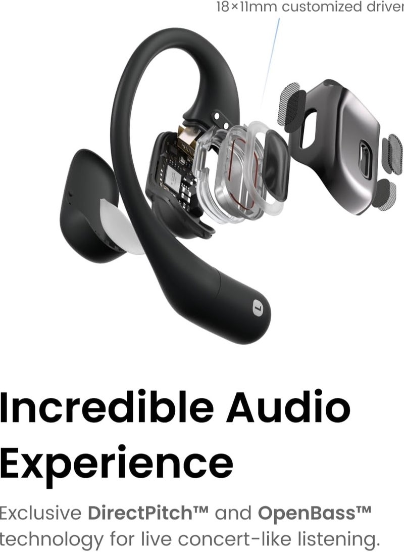 SHOKZ - OpenFit - Open-Ear True Wireless Bluetooth Headphones With Microphone Black - Image 1