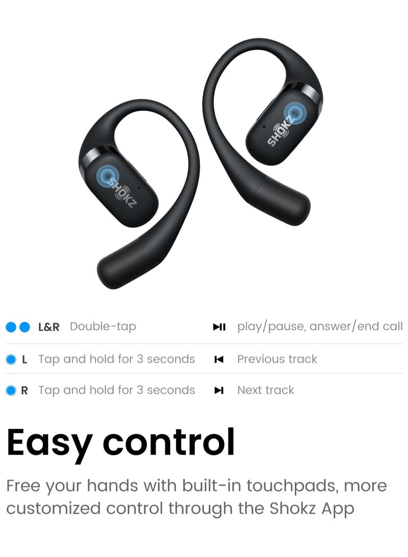 SHOKZ - OpenFit - Open-Ear True Wireless Bluetooth Headphones With Microphone Black - Image 1