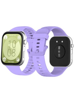 MARGOUN [for Huawei Watch Fit 3] Watch Band Soft Silicone Strap for Men Women Stylish Waterproof Watch Band /Purple Purple  - Image 1