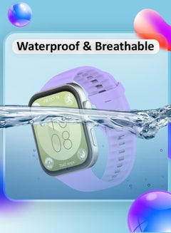 MARGOUN [for Huawei Watch Fit 3] Watch Band Soft Silicone Strap for Men Women Stylish Waterproof Watch Band /Purple Purple  - Image 5