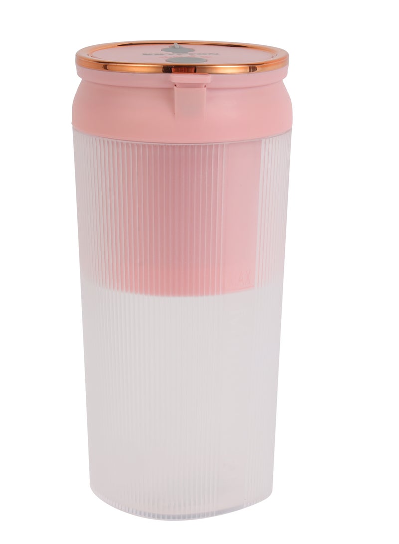 KRYPTON Rechargeable Portable Juicer With Stainless Steel Blade, Powerful Motor, Rechargeable Lithium Battery, PP Jar 300 ML, 50 CM Charging Cable, Type C Slot 300 ml 35 W KNB6579 White & Light Pink - Image 1