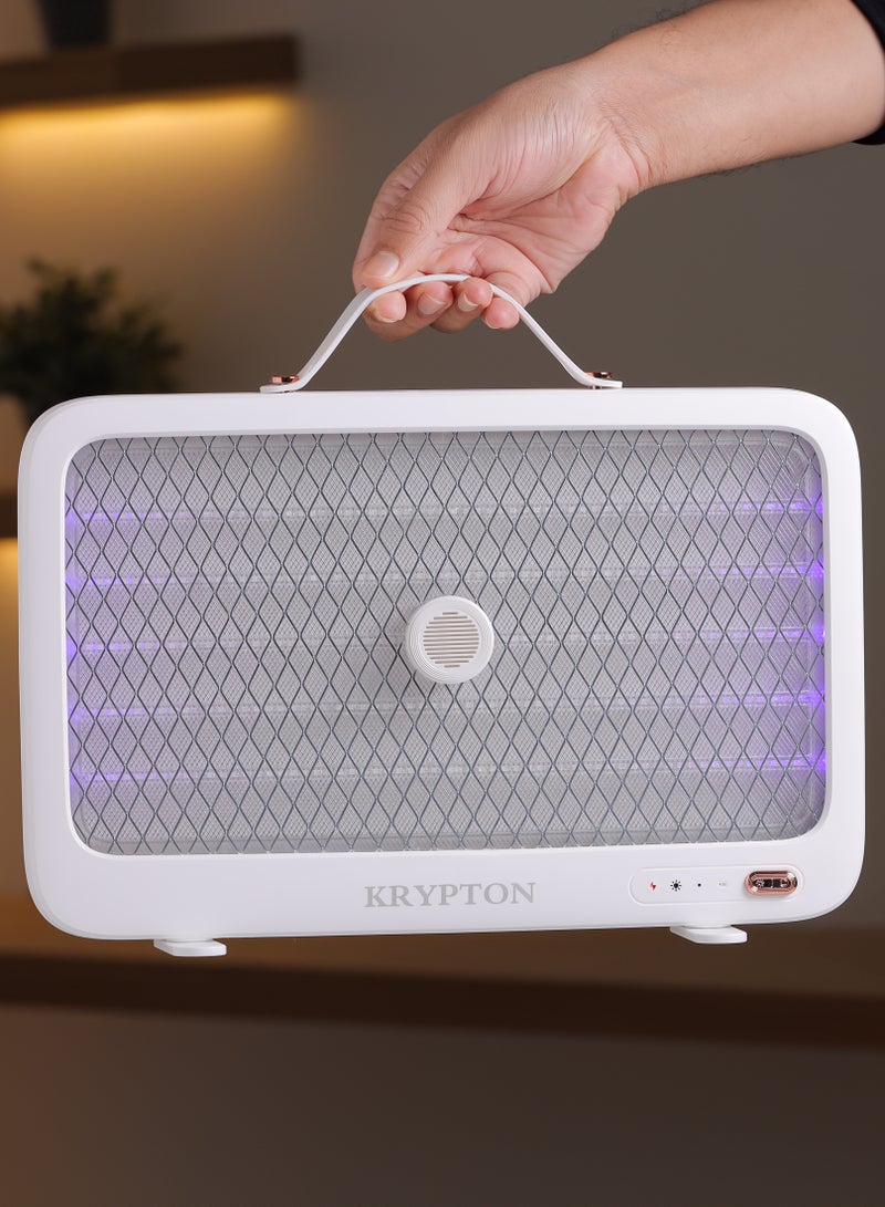 KRYPTON Rechargeable Mosquito Killer With 1200 mAh Lithium Battery USB Powered LED Light Control ABS Material Type C Charging KNBK6455 White  - Image 3