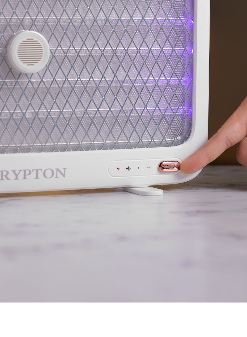 KRYPTON Rechargeable Mosquito Killer With 1200 mAh Lithium Battery USB Powered LED Light Control ABS Material Type C Charging KNBK6455 White  - Image 4