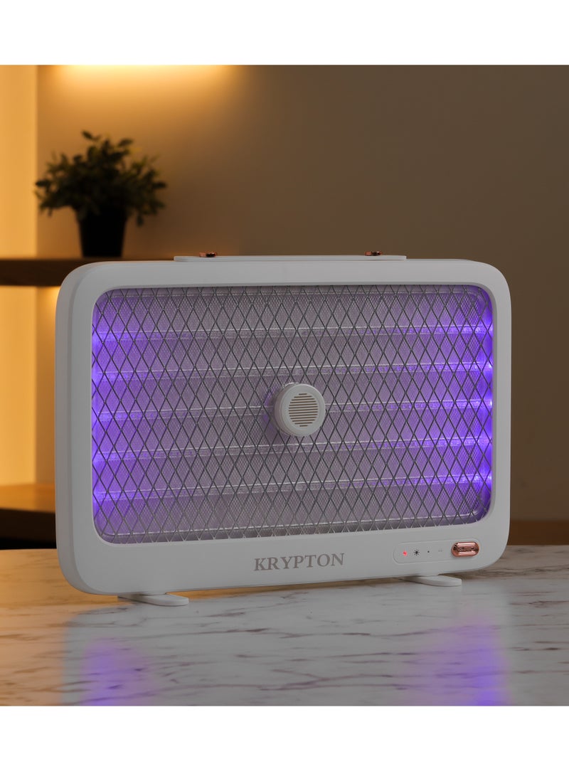 KRYPTON Rechargeable Mosquito Killer With 1200 mAh Lithium Battery USB Powered LED Light Control ABS Material Type C Charging KNBK6455 White  - Image 2