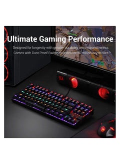 REDRAGON Redragon K552 Mechanical Gaming Keyboard Rainbow LED Backlit Wired with Anti-Dust Proof Switches for Windows PC (Black, 87 Keys Blue Switches)  - Image 2