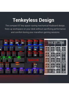 REDRAGON Redragon K552 Mechanical Gaming Keyboard Rainbow LED Backlit Wired with Anti-Dust Proof Switches for Windows PC (Black, 87 Keys Blue Switches)  - Image 3