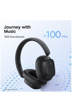 Baseus Bowie H1i Noise-Cancellation Wireless Headphone 100 Hours Playing Time Low Latency Bluetooth V5.3 Headset Black  - Image 3