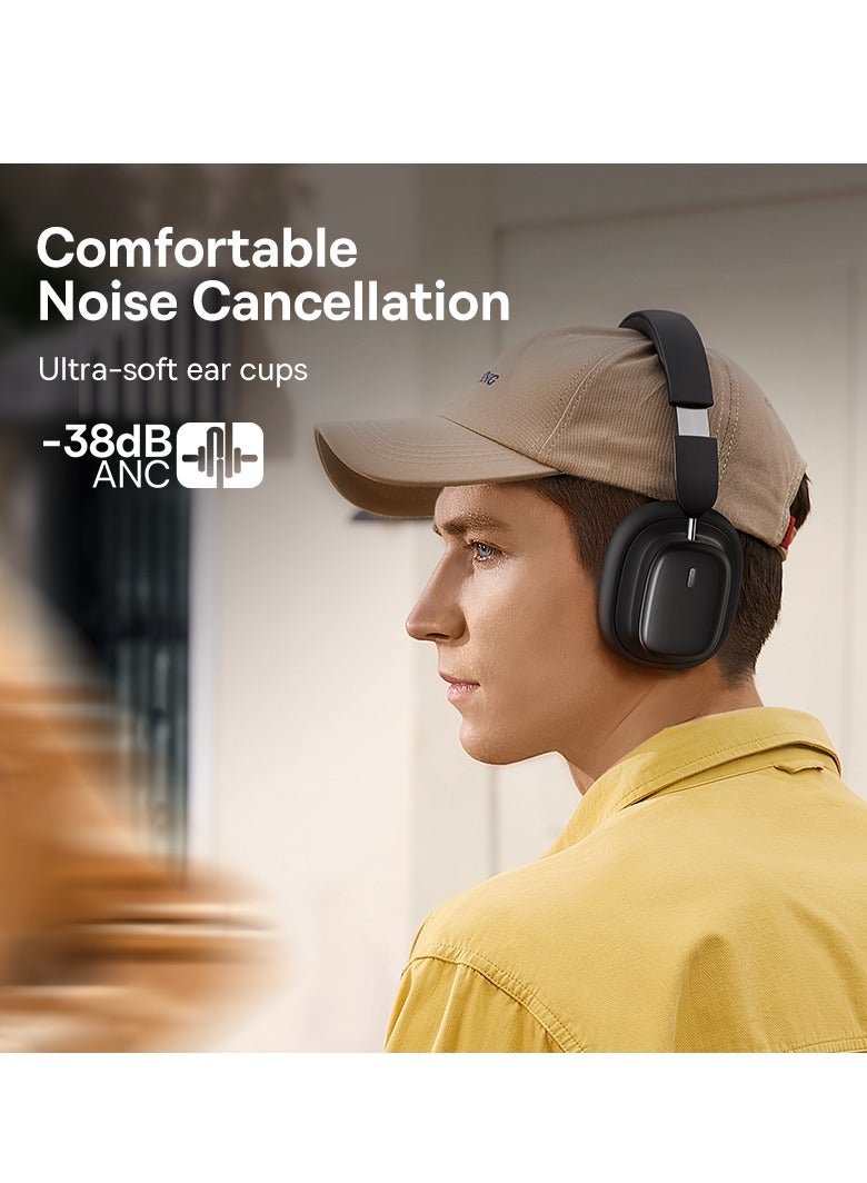 Baseus - Bowie H1i Noise-Cancellation Wireless Headphone 100 Hours Playing Time Low Latency Bluetooth V5.3 Headset Black - Image 1