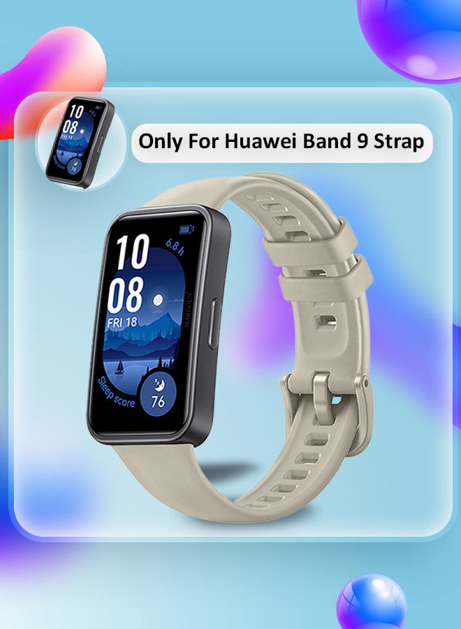 MARGOUN [for Huawei Band 9] Soft Silicone Wristband Replacement Band Watch Strap Sport Strap Beige - Image 3