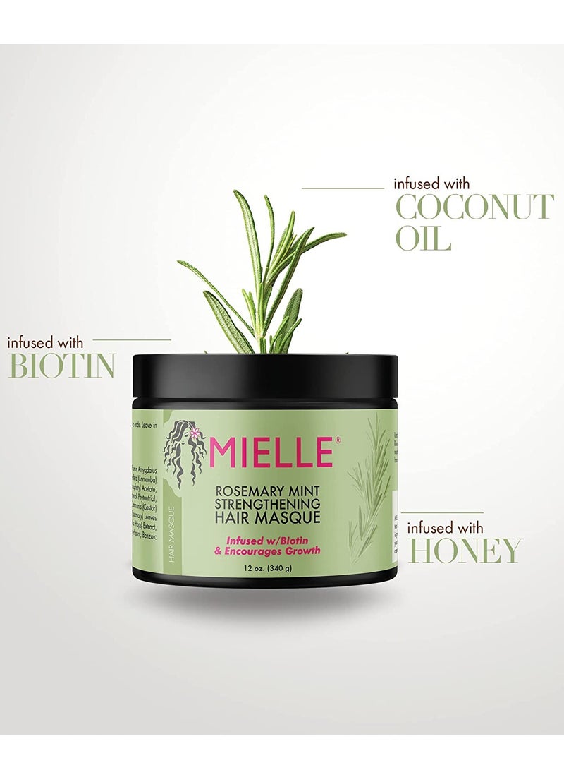 MIELLE Rosemary Mint Strengthening Hair Strengthening Oil & Masque Gift Set 340ml  - Image 3