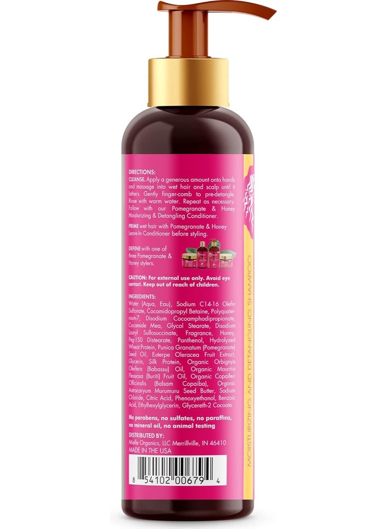 MIELLE Organics Pomegranate & Honey Moisturizing and Detangling Shampoo, Hydrating Curl Cleanser For Dry, Damaged Type 4 Hair, Repair, Restore, and Prevent Frizz, 12-Fluid Ounces - Image 2