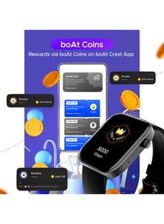 boAt boAt Wave Call 2 with 1.83" HD Display, Advanced BT Calling, DIY Watch Face Studio, Coins, 700+Active Modes, Live Cricket Scores, Smart Watch for Men & Women Active Black  - Image 2