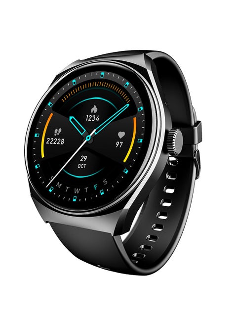 boAt Lunar Seek with 1.39" HD Display, Advanced Bluetooth Calling, Functional Crown, Multiple Sports Mode,100 Watch Faces, IP67 Dust, Sweat & Splash Resistance, HR & SpO2 Monitoring Active Black