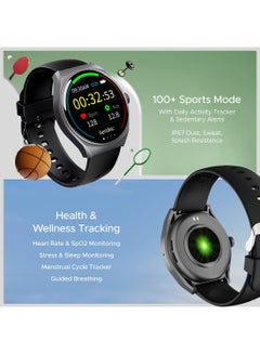 boAt boAt Lunar Seek with 1.39" HD Display, Advanced Bluetooth Calling, Functional Crown, Multiple Sports Mode,100 Watch Faces, IP67 Dust, Sweat & Splash Resistance, HR & SpO2 Monitoring Active Black  - Image 5