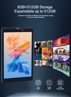 C idea 8 inch 8GB RAM 512GB ROM 8000mAh Battery Android 12 Tablet WiFi  800*1280 IPS For Adult Green  - Image 3