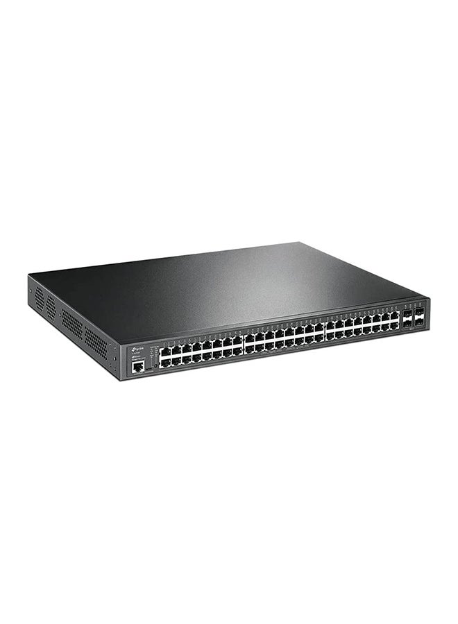 TP-LINK 52 Port Gigabit L2+ Managed PoE Switch, 384W Power Budget, 48x RJ45 Ports, 4 x SFP Slots, PoE Auto Recovery, Omada SDN Integrated, IPv6, Static Routing, TL-SG3452P Black  - Image 2