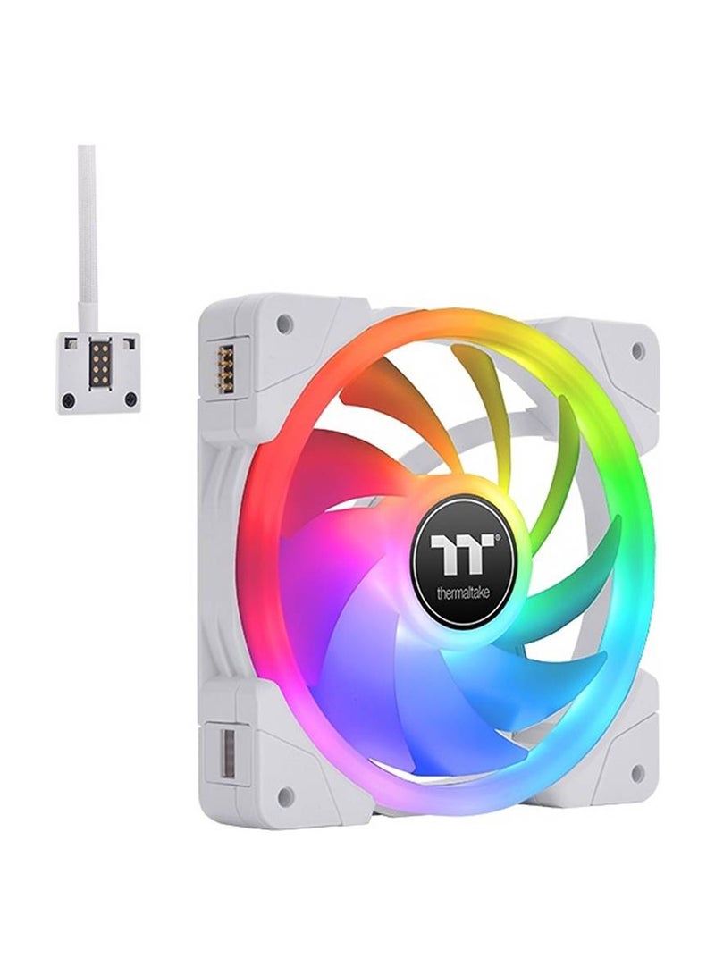 Thermaltake - Swafan EX14 RGB PC Cooling Fan TT Premium Edition, 500~2000 RPM, 81.6 CFM Standard Airflow, Hydraulic Bearing, USB 2.0 connectors (9 Pin), Pack of 3,  CL-F162-PL14SW-A White - Image 1