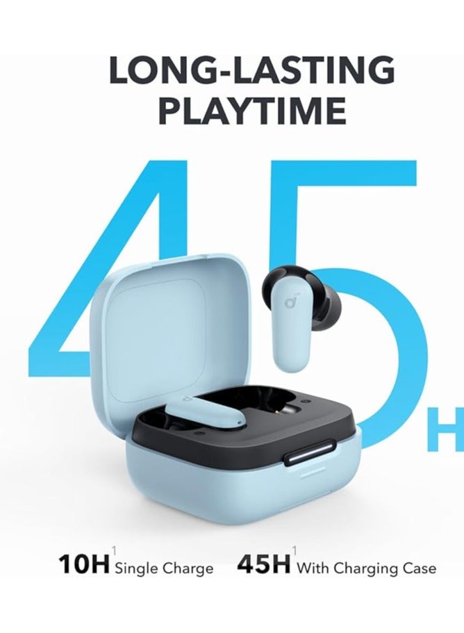Soundcore - R50i Noise Cancelling Earbuds, Strong And Smart Noise Cancelling, Powerful Bass, 45H Playtime, 2-in-1 Case And Phone Stand, IP54, Wireless Earbuds, Bluetooth 5.4, App Control Blue - Image 1