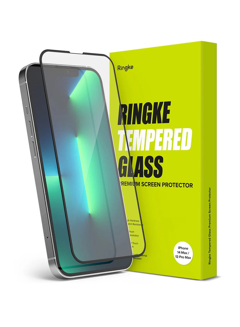 Ringke iPhone 13 Pro Max Screen Protector Invisible Defender Id Tempered Glass - Black  - Image 1
