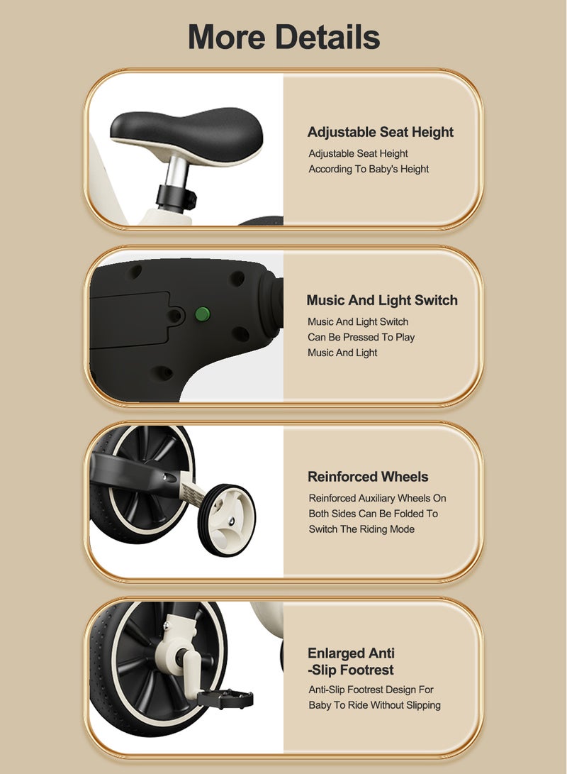 Kidle Balance Car 1-3 Years Old Baby Boys And Girls A Car Dual-Use Balance Car Tricycle Yo-Yo Scooter  - Image 4