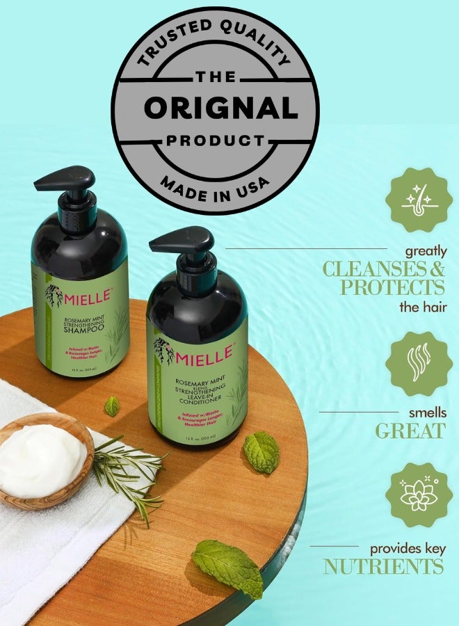 MIELLE Rosemary Mint Strengthening Hair Care Set - Shampoo, Conditioner, Hair Mask, Edge Gel, Hair Oil, Multi-Vitamin Styling Creme - Biotin-Infused For Hair Growth, Strengthens Weak Hair 1421mlml  - Image 5