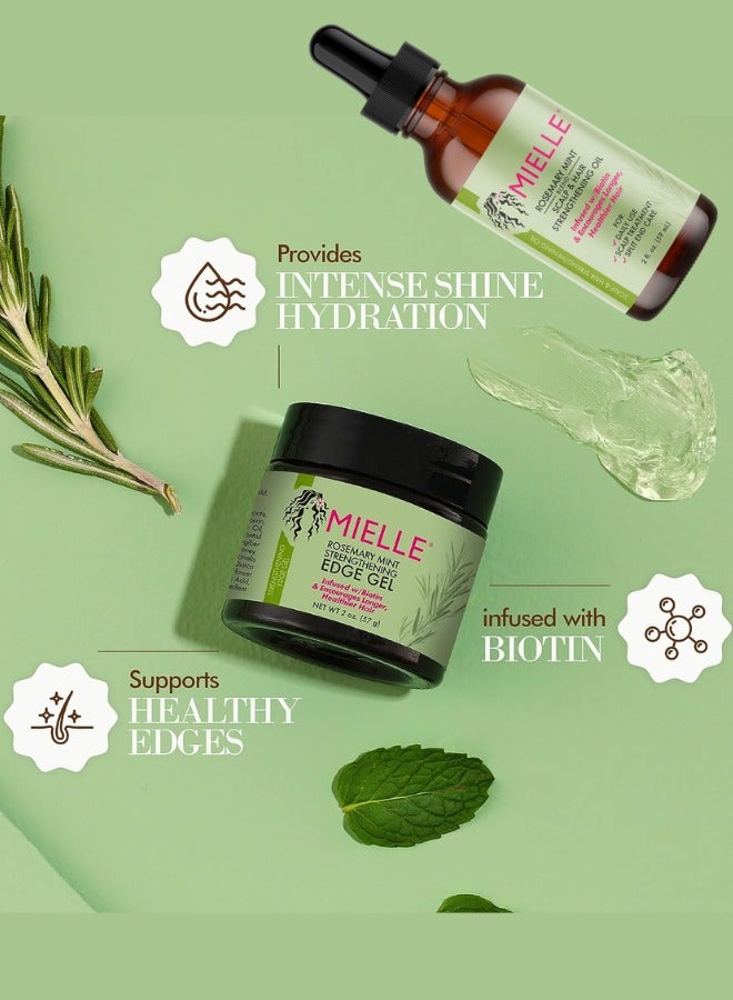 MIELLE Rosemary Mint Strengthening Hair Care Set - Shampoo, Conditioner, Hair Mask, Edge Gel, Hair Oil, Multi-Vitamin Styling Creme - Biotin-Infused For Hair Growth, Strengthens Weak Hair 1421mlml  - Image 4