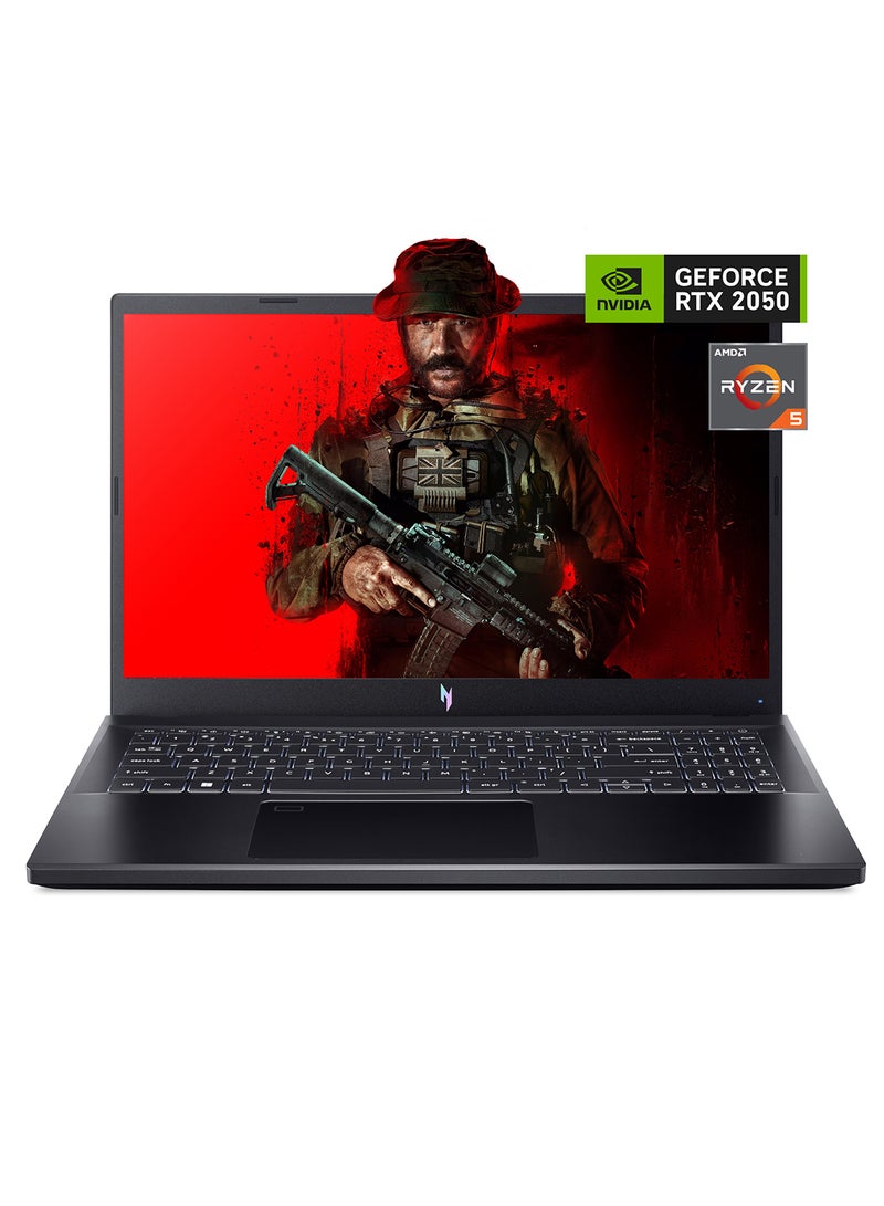 Acer - Nitro V ANV15 Gaming Laptop 15.6-Inch FHD IPS 144Hz Display,  AMD Ryzen 5-7535HS Hexa Core Upto 4.55GHz/8GB DDR5/512GB SSD/4GB Nvidia Geforce RTX 2050 Graphics/Windows 11 English/Arabic Black - Image 1