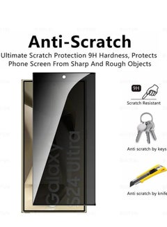 JOYROOM Samsung Galaxy S24 Ultra Privacy Glass Screen Protector Anti-Spy Tempered Glass Film 9H Hardness Scratch Resistant Bubble Free Glass Screen Protector Black  - Image 4