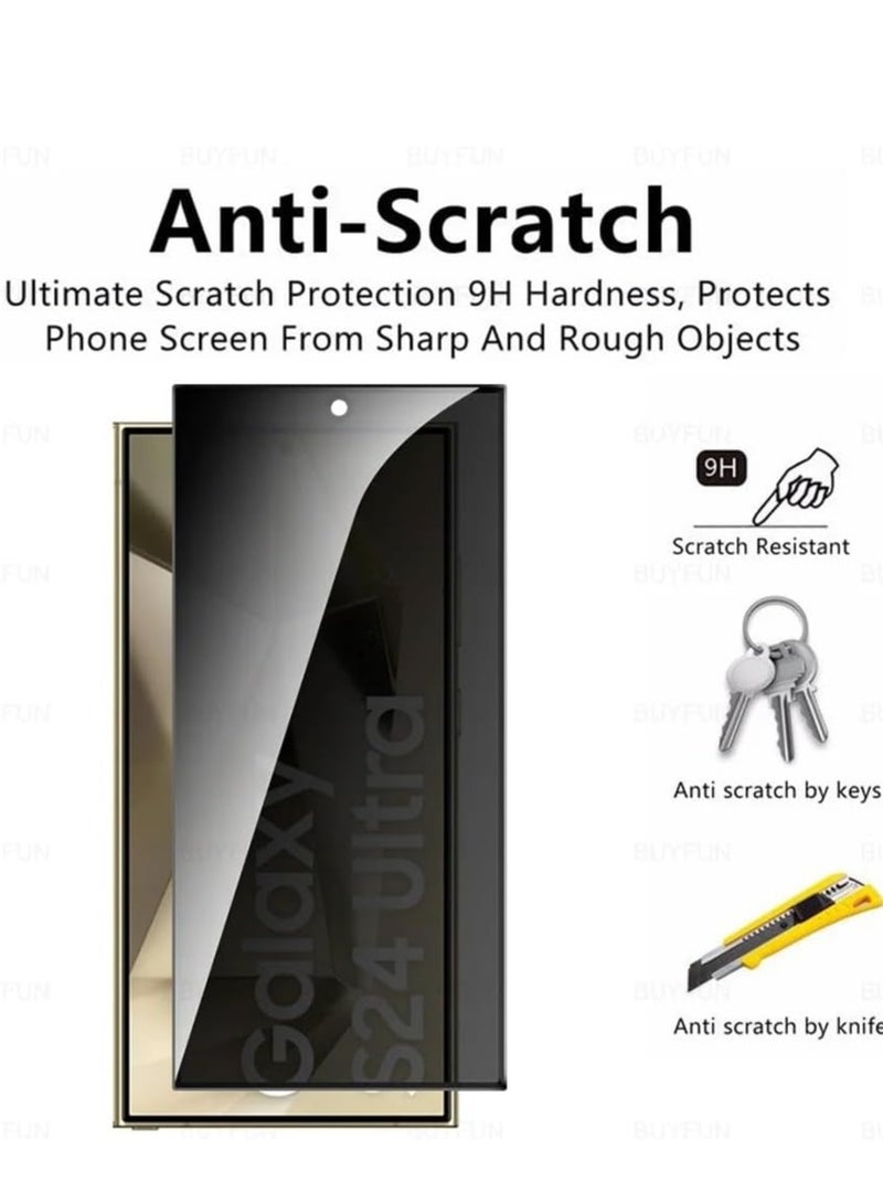 جوي روم واقي شاشة زجاجي للخصوصية لهاتف Samsung Galaxy S24 Ultra، طبقة زجاجية مقواة مقاومة للتجسس، صلابة 9H، مقاوم للخدش، واقي شاشة زجاجي خالٍ من الفقاعات - Image 4