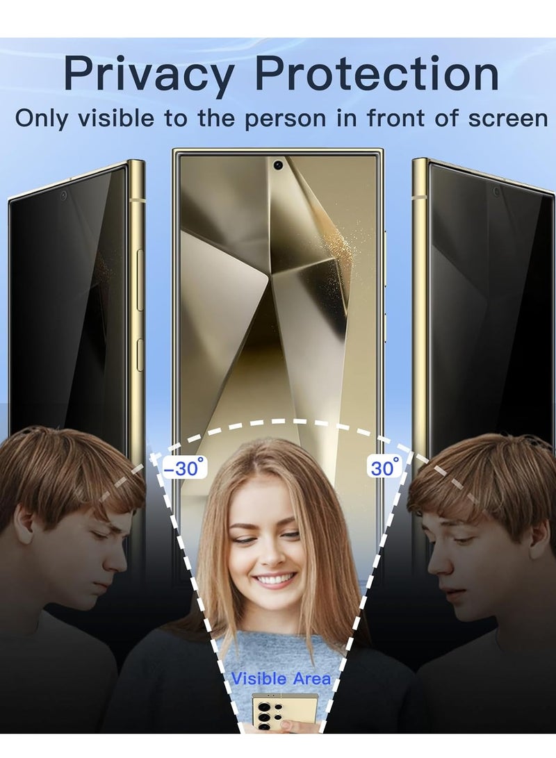 جوي روم واقي شاشة زجاجي للخصوصية لهاتف Samsung Galaxy S24 Ultra، طبقة زجاجية مقواة مقاومة للتجسس، صلابة 9H، مقاوم للخدش، واقي شاشة زجاجي خالٍ من الفقاعات - Image 3