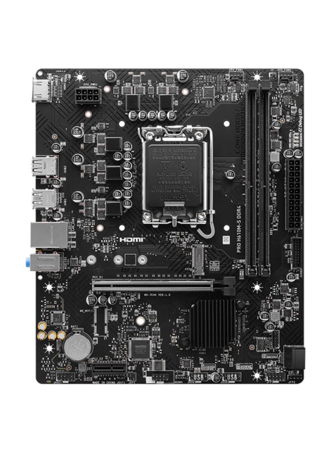 MSI - PRO H610M-S DDR4 Micro-ATX Motherboard, Socket LGA 1700, H610 Chipset, RTL8111H Gigabit LAN, 1x PCI-E x16 slot, 2xDDR4 Maximum Memory Capacity 64GB, 1xM.2, 2x SATA 6G, 1xHDMI | 911-7E44-003 - Image 1