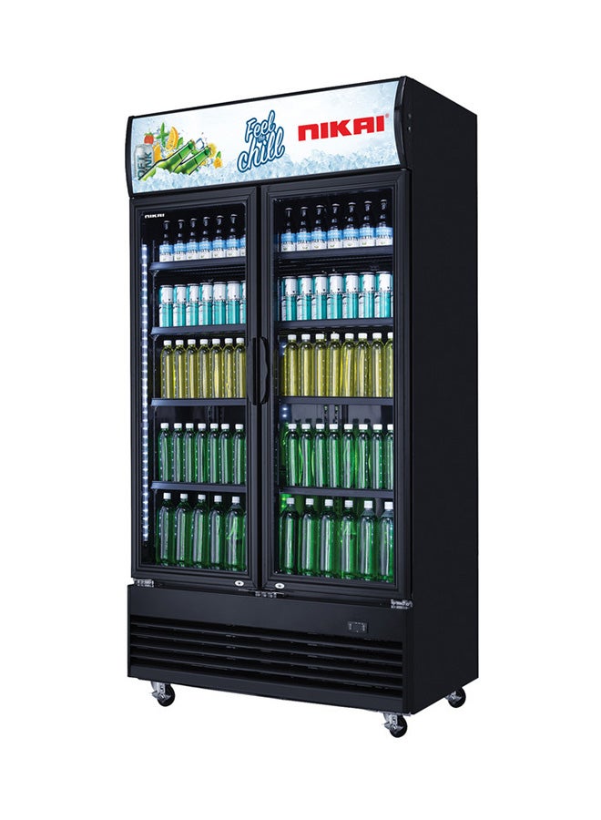 نيكاي 700L Double Door Chiller Fridge Commercial | No Frost Chiller | Digital Controls & Display | Auto Defrost | Adjustable Shelves | Castor Wheels | Tempered Glass 700 L 400 W NSF700FFH Black  - Image 2