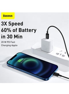 بيسوس كابل شاحن iPhone (2 متر) كابل USB C إلى Lightning شحن سريع توصيل الطاقة PD 20W كابل iPhone سلسلة متفوقة لـ iPhone 14/14 Pro/14 Plus/14 Pro Max، iPad Pro، iPhone 8-13 جميع السلاسل  - Image 3