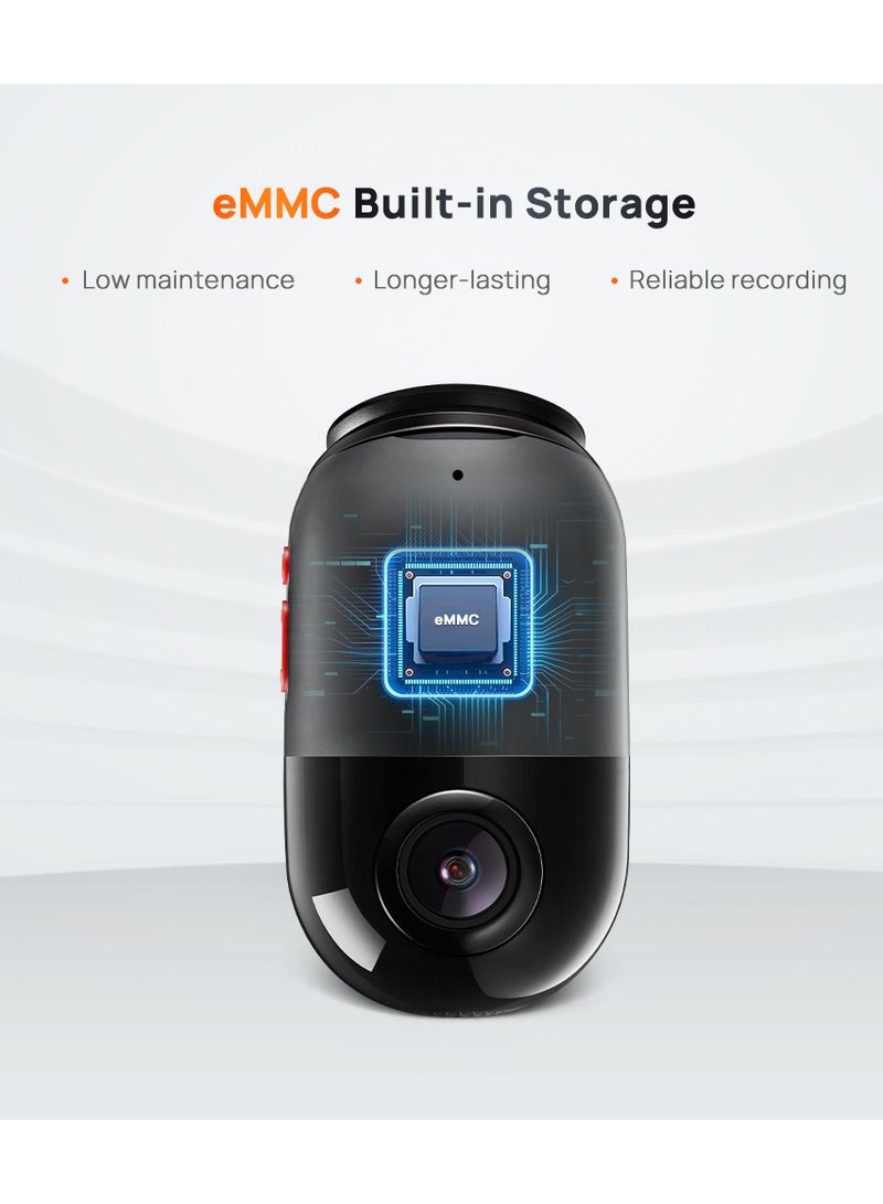 Dash Camera X200 Omni 360 Digree Dash Camera 1080P 60FPS 32GB eMMC Storage Black
