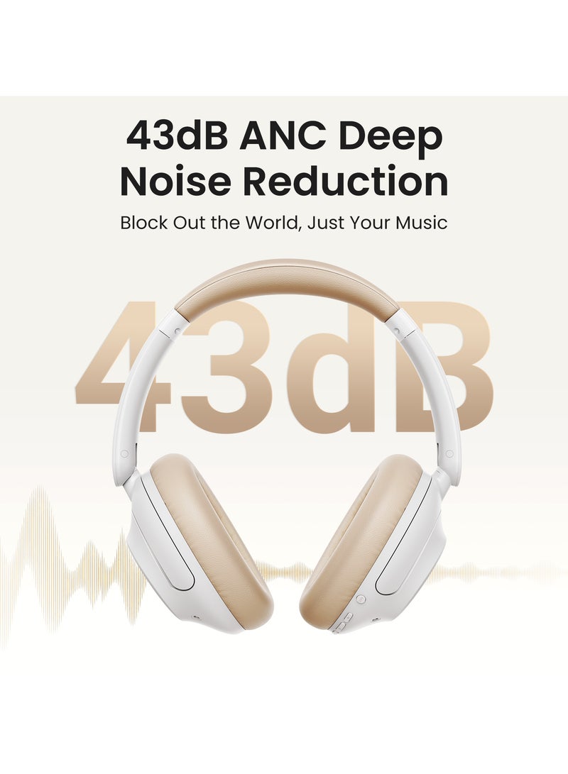Ugreen Bluetooth Headphones, Noise Canceling wireless headphones,90 Hours Headphones Wireless Bluetooth,Hands-Free Call, Foldable Headphones Over Ear For Travel, Home, Office, iPhone 16/15 Series, Galaxy, PC White  - Image 3