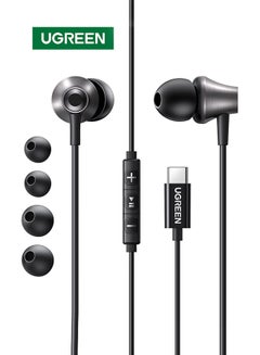 Ugreen USB C Earphones In Ear Wired Headphones With Volume Control USB Type C Earbuds Noise Cancelling Microphone 10mm Driver For iPhone 16 15 Series Samsung S24 S23 S22 Series iPad Pro iPad Air Etc Black  - Image 1