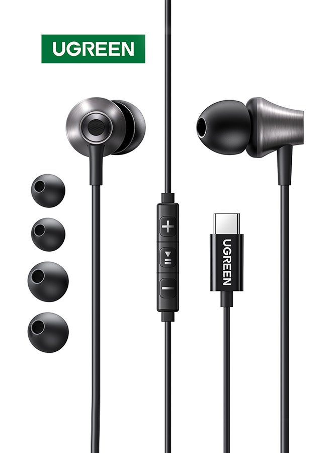Ugreen USB C Earphones In Ear Wired Headphones With Volume Control USB Type C Earbuds Noise Cancelling Microphone 10mm Driver For iPhone 16 15 Series Samsung S24 S23 S22 Series iPad Pro iPad Air Etc Black  - Image 1