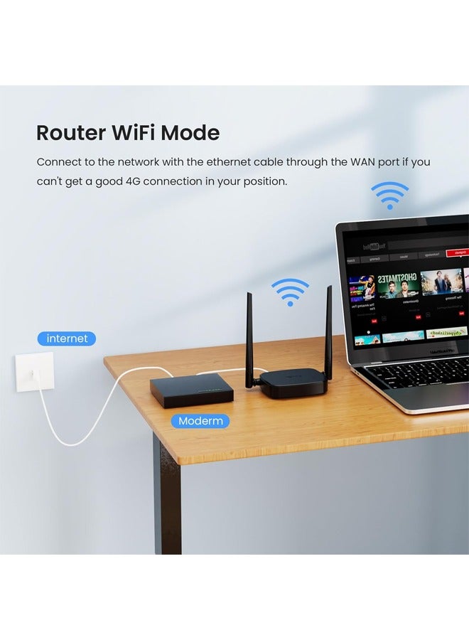 Tenda - Router 4G SIM 4G03 Pro - Mobile WiFi Router 3G/4G Wireless Band 2.4 GHz 300Mpbs, LTE Cat4 150Mpbs Black. - Image 1