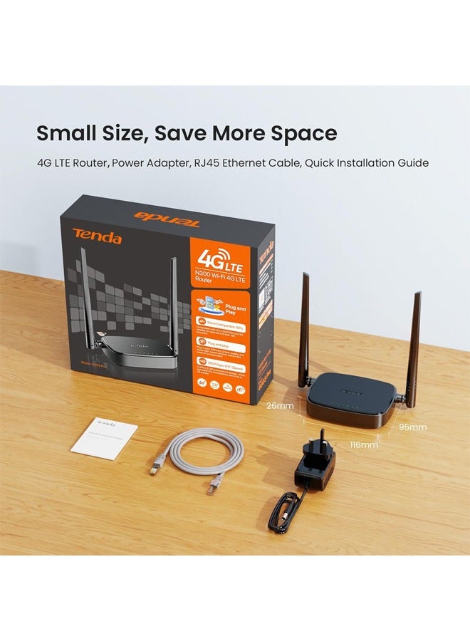 Tenda - Router 4G SIM 4G03 Pro - Mobile WiFi Router 3G/4G Wireless Band 2.4 GHz 300Mpbs, LTE Cat4 150Mpbs Black. - Image 1