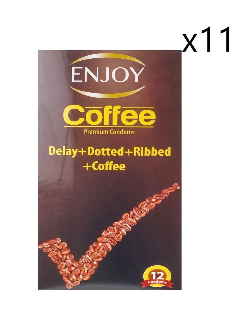 إنجوي عبوة واقي ذكري بنكهة القهوة، 12 قطعة، عبوة من 11 قطعة