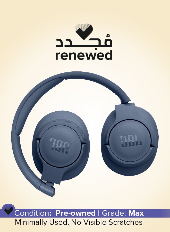 JBL Renewed - Tune 720Bt Wireless Over Ear Headphones Blue - Image 1