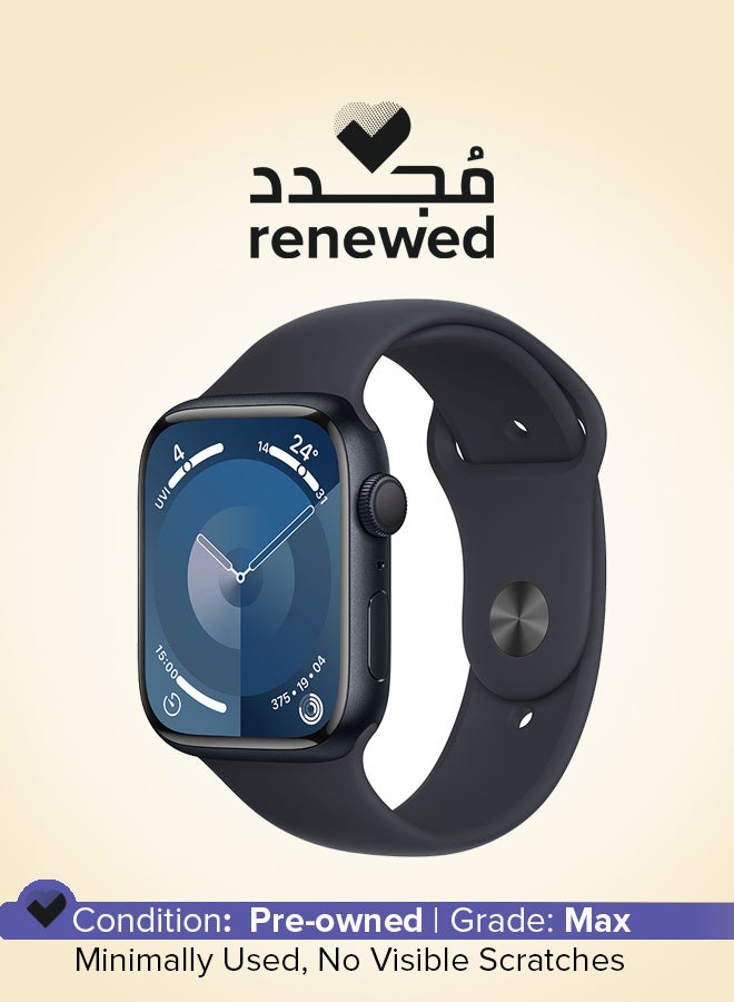 Apple Renewed - Watch Series 9 GPS 45mm Midnight Aluminium Case With Midnight Sport Band  - Image 1