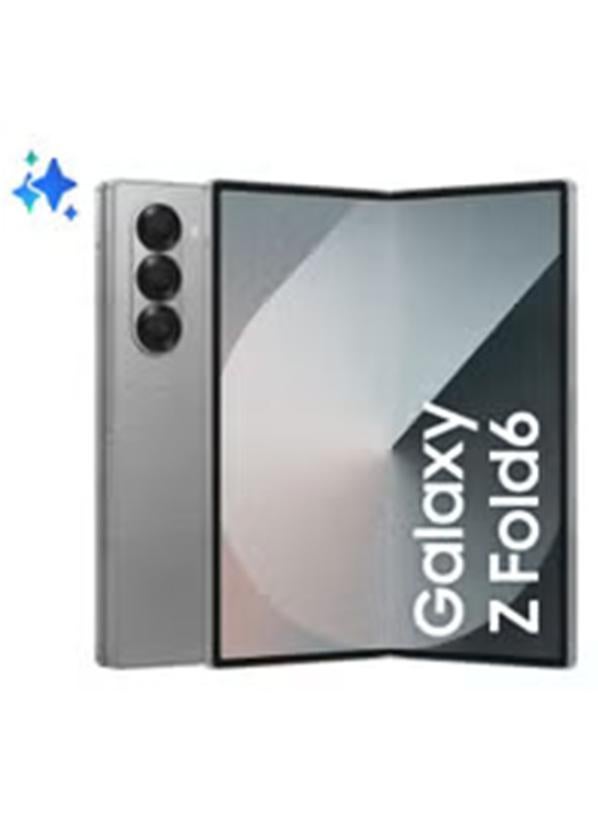 سامسونج هاتف Galaxy Z Fold 6 ثنائي الشريحة بلون فضي وذاكرة وصول عشوائي سعتها 12 جيجابايت وذاكرة داخلية 256 جيجابايت يدعم تقنية 5G - الإصدار العالمي - Image 1