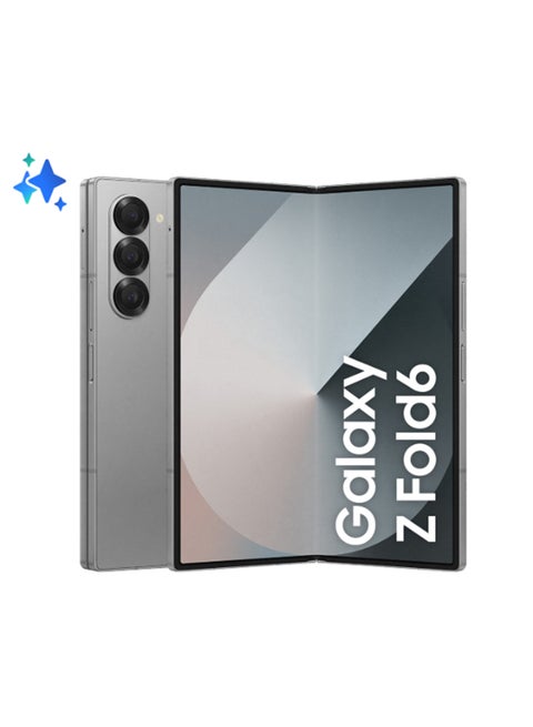 هاتف Galaxy Z Fold 6 ثنائي الشريحة بلون فضي وذاكرة وصول عشوائي سعتها 12 جيجابايت وذاكرة تخزين داخلية 512 جيجابايت يدعم تقنية 5G - إصدار عالمي