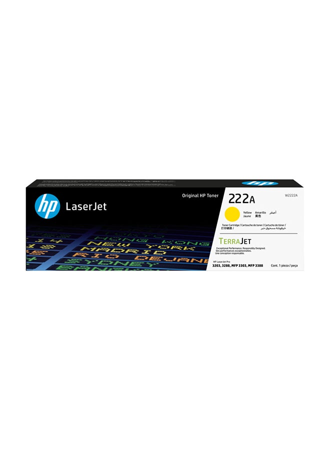 HP 222A Yellow Original LaserJet Toner Cartridge (W2222A) Yellow 