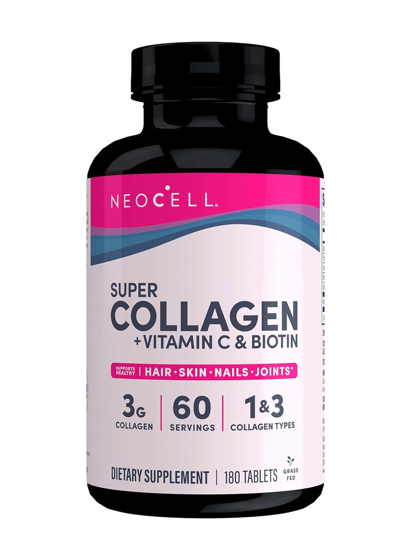 NEOCELL - Super Collagen + Vitamin C + Biotin 180 Tablets - Image 1